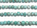 [Video]High Quality! Turquoise AA Cube Shape 4x4x4mm half or 1strand beads (aprx.15inch/37cm)