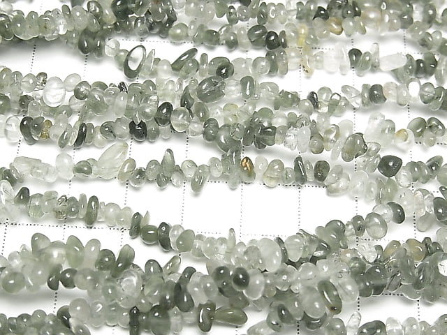 [Video] Actinolite in Quartz AA Chips (Small Nugget) 1strand beads (aprx.34inch / 86cm)