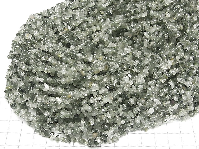 [Video] Actinolite in Quartz AA Chips (Small Nugget) 1strand beads (aprx.34inch / 86cm)