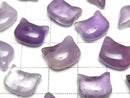 [Video]Amethyst Cat Motif 10x12mm [Half Drilled Hole (Back)] 2pcs