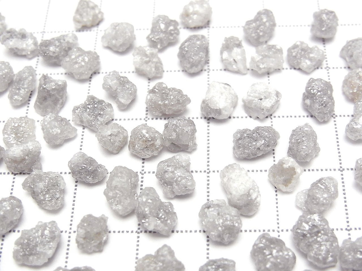 Gray-Off-White Diamond Loose Stone Rough Nugget 3pcs