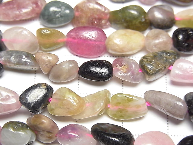 [Video] Multicolor Tourmaline AA Nugget 1strand beads (aprx.15inch / 38cm)