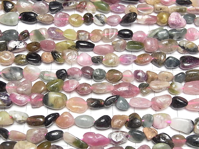 [Video] Multicolor Tourmaline AA Nugget 1strand beads (aprx.15inch / 38cm)