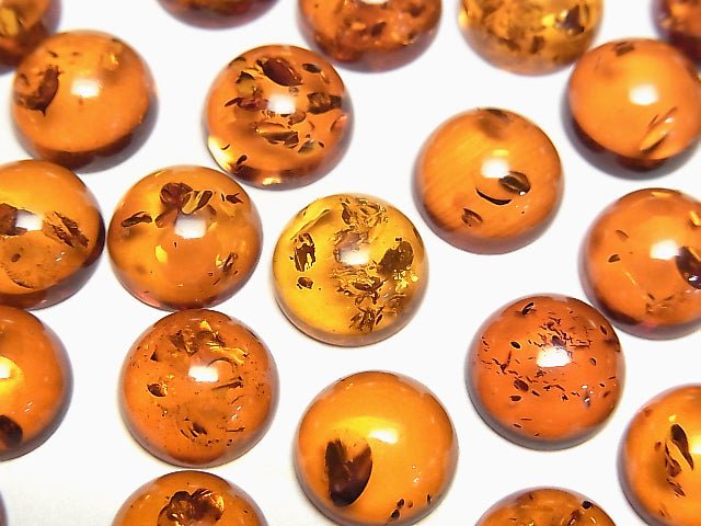 [Video]Cracked Baltic Amber Round Cabochon 10x10mm 2pcs
