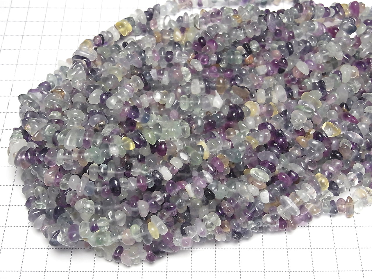 Multicolor Fluorite AAA- Chips (Small Nugget) 1strand beads (aprx.31inch/78cm)