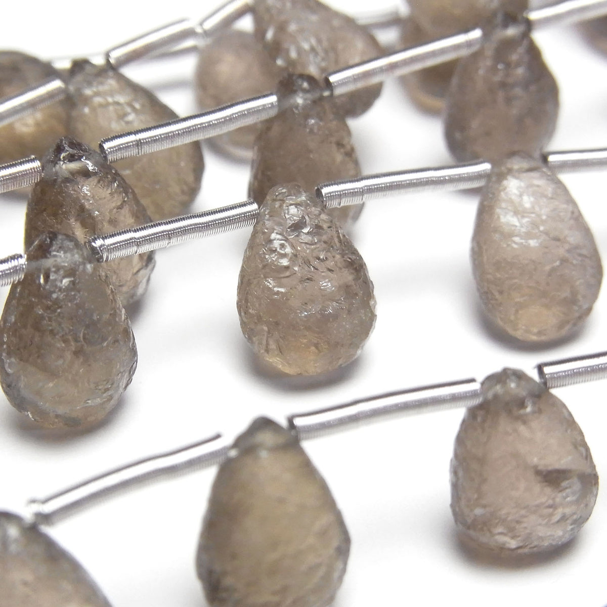 High Quality Smoky Quartz AAA Texture Pear shape 12x8mm 1strand beads (9pcs)