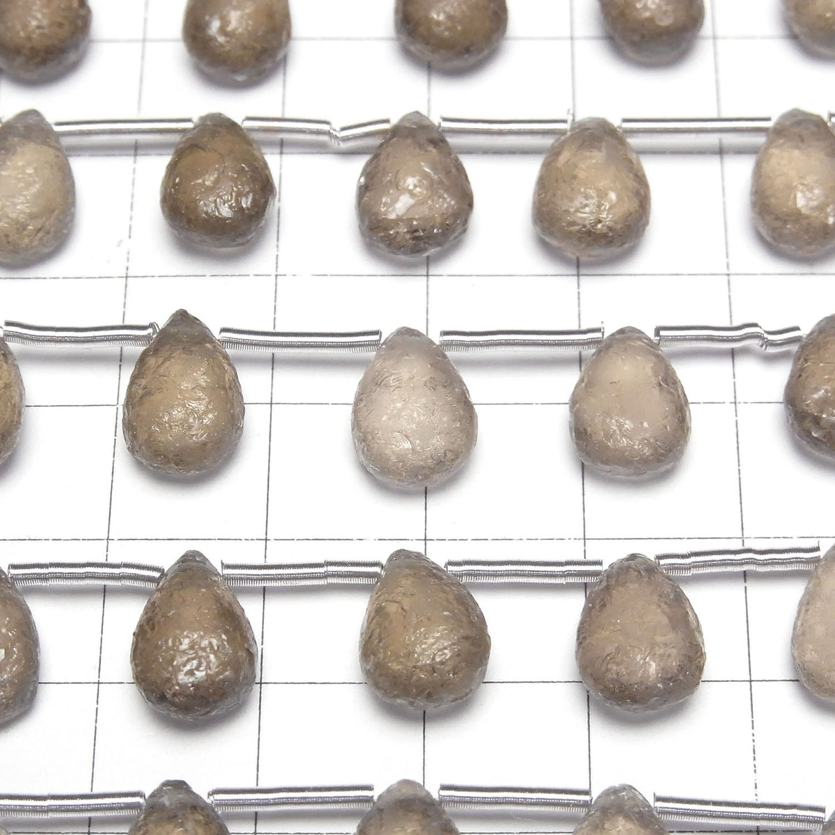 High Quality Smoky Quartz AAA Texture Pear shape 12x8mm 1strand beads (9pcs)