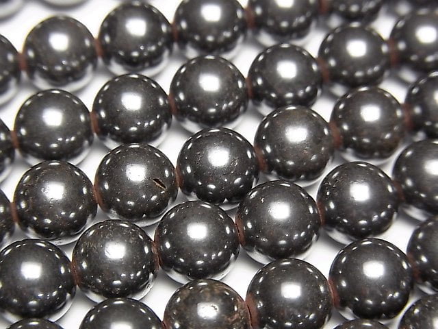 [Video] Natural Hematite AAA Round 8mm 1strand beads (aprx.15inch/37cm)