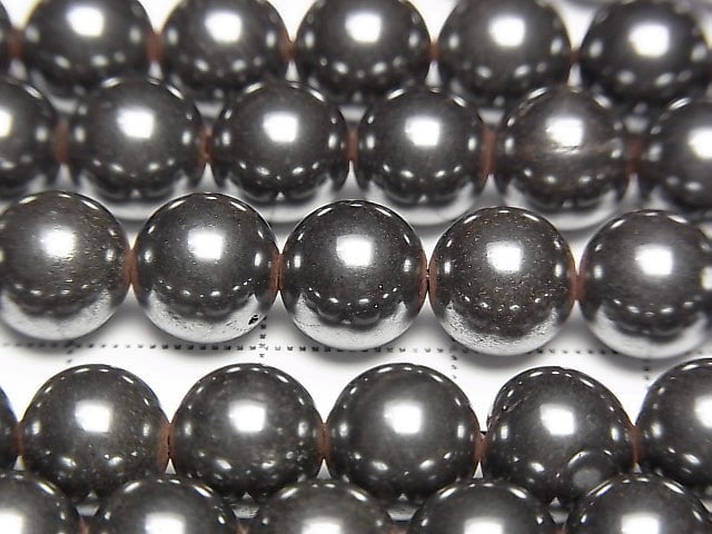 [Video] Natural Hematite AAA Round 8mm 1strand beads (aprx.15inch/37cm)
