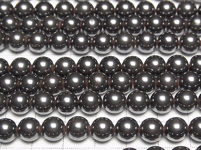 [Video] Natural Hematite AAA Round 8mm 1strand beads (aprx.15inch/37cm)
