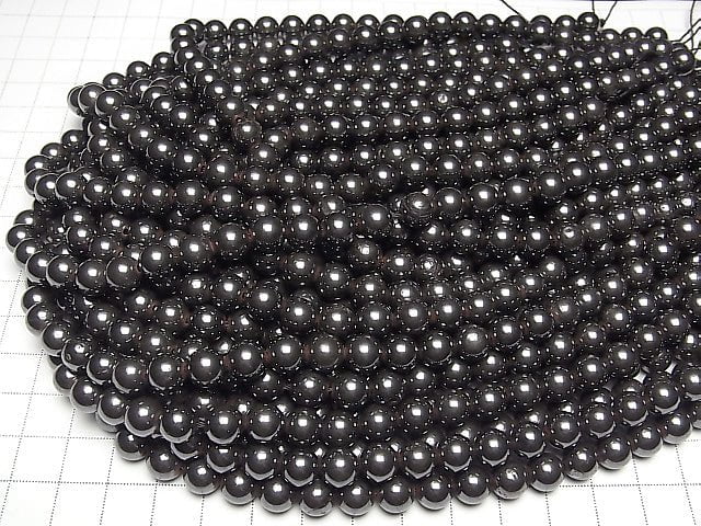 [Video] Natural Hematite AAA Round 8mm 1strand beads (aprx.15inch/37cm)
