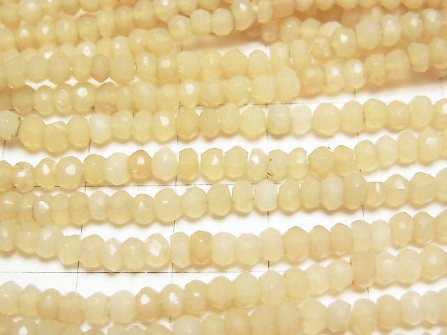 Yellow Opal AA+ Faceted Button Roundel 1strand beads (aprx.13inch / 32cm)