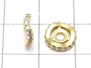 Metal parts Rondelle 9.5x9.5x2.5mm Gold (with CZ) 2pcs