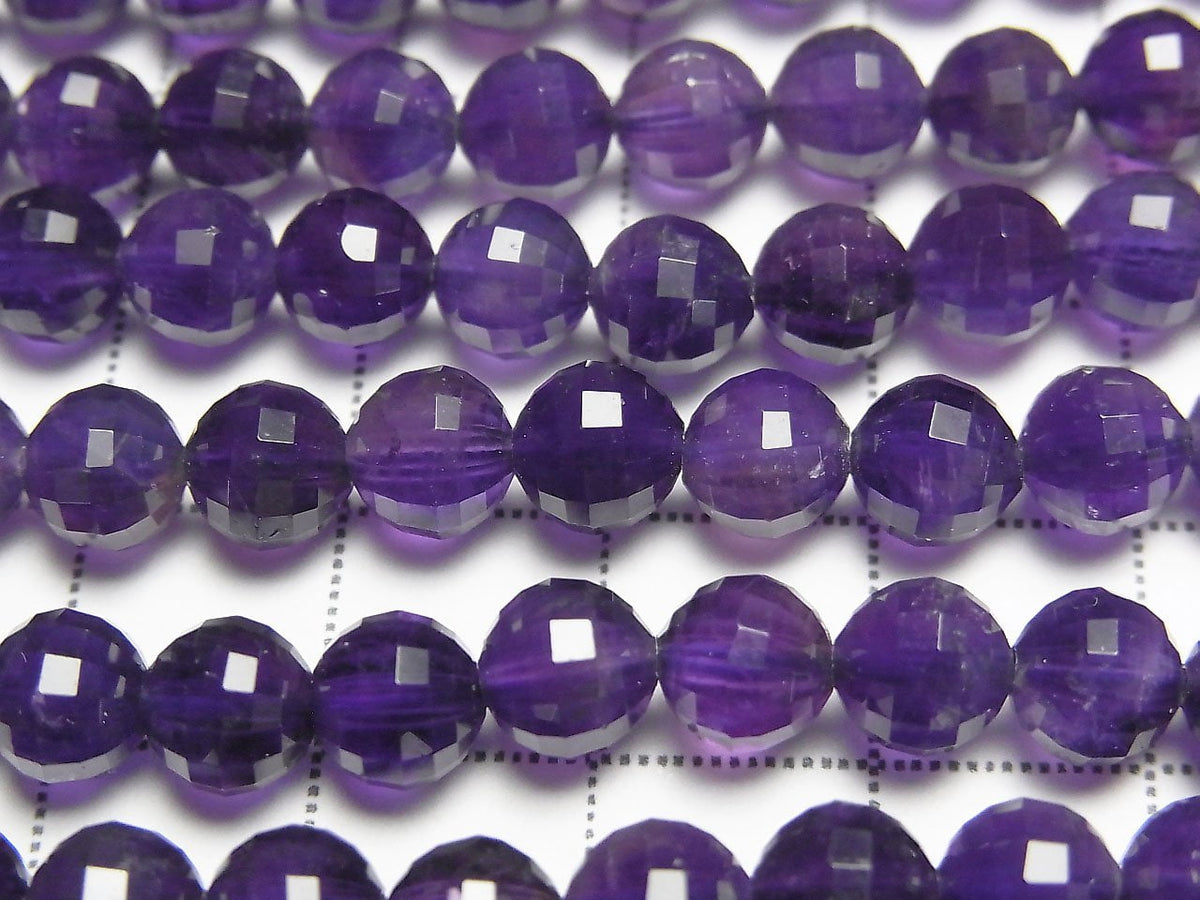 Hochwertig! Amethyst AA+ Spiegel-Facettierte Runde 6mm 1Strang Perlen (ca. 15 Zoll / 37 cm)