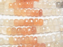 [Video] High Quality Multi Color Moonstone AAA Faceted Button Rondelle 6x6x3mm half or 1strand beads (aprx.14inch/35cm)