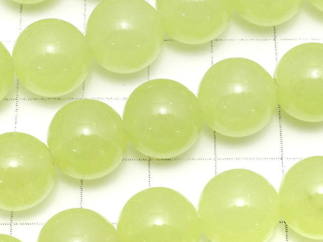 Yellow Green Jade Round 12mm 1strand beads (aprx.15inch / 38cm)