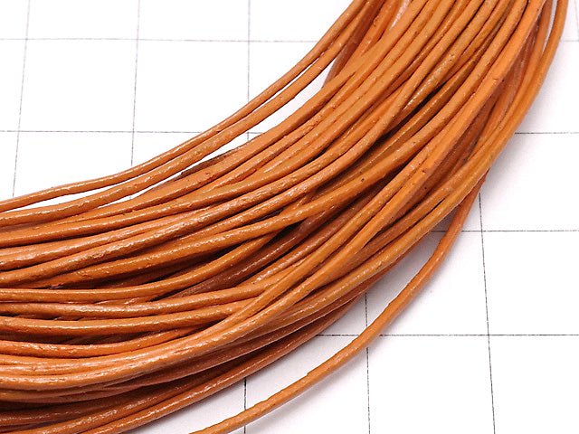 Europe Leather Cord Round wire [1 mm] [1.5 mm] [2 mm] orange 1 roll (20 m)