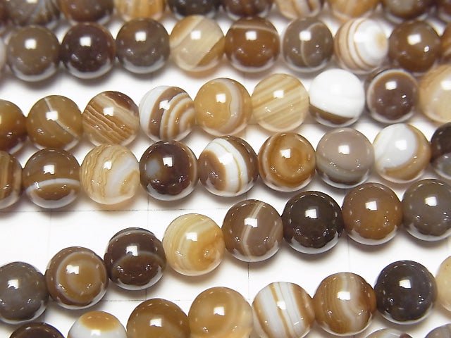 1strand $5.79! Brown stripe agate AAA Round 6mm 1strand beads (aprx.15inch / 36cm)