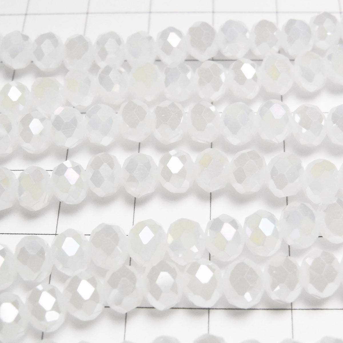 1strand $2.39! Glass Beads Faceted Button Rondelle 6 x 6 x 4 mm White AB 1strand beads (aprx.17 inch / 43 cm)