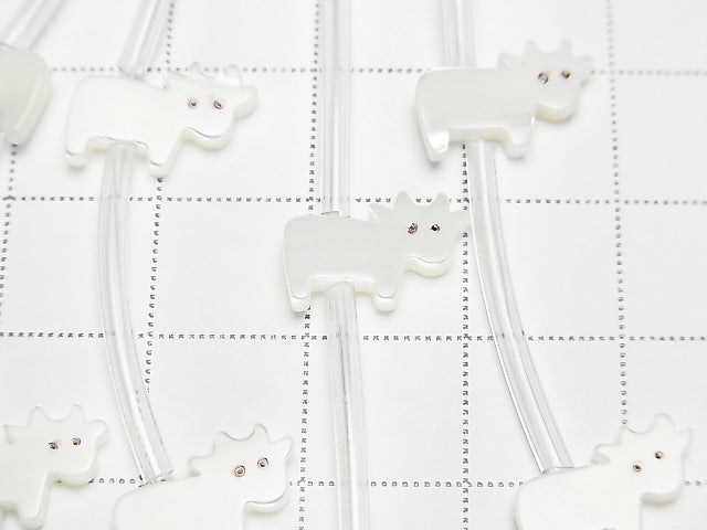 High Quality Mother of Pearl MOP AAA Cow Shape White 1strand (Approx 14pcs)