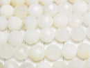 Tanzania White Opal 64 Faceted Round 8 mm half or 1 strand beads (aprx.15 inch / 37 cm)