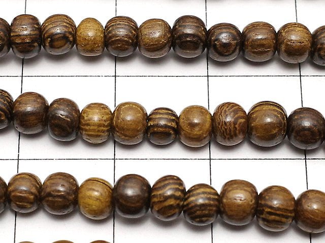 Wood Beads  Semi Round 4mm 1strand beads (aprx.15inch/38cm)
