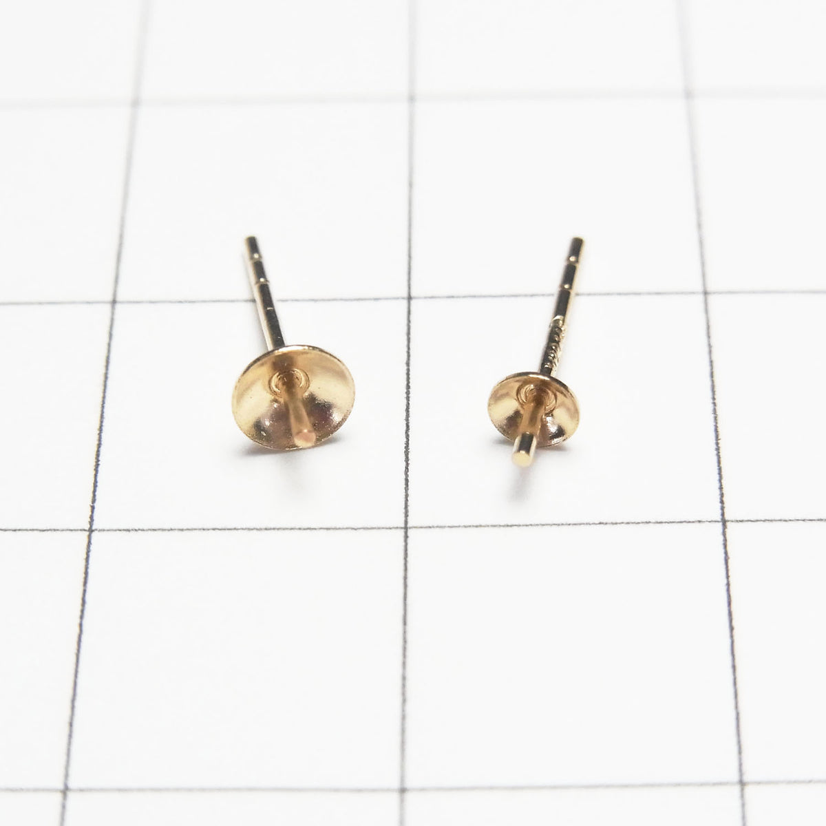 14KGF 直連式耳釘耳環 [3mm][4mm] 卡槽 2件 1對
