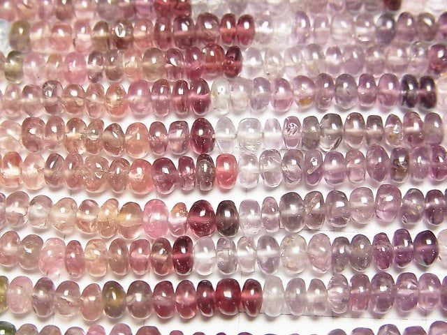 [Video]High Quality Multicolor Spinel AAA- Roundel half or 1strand beads (aprx.14inch/34cm)