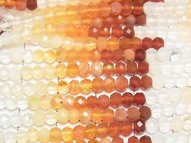 [Video] High Quality! Mexican Opal AAA Faceted Button Rondelle half or 1strand beads (aprx.12inch / 30cm)
