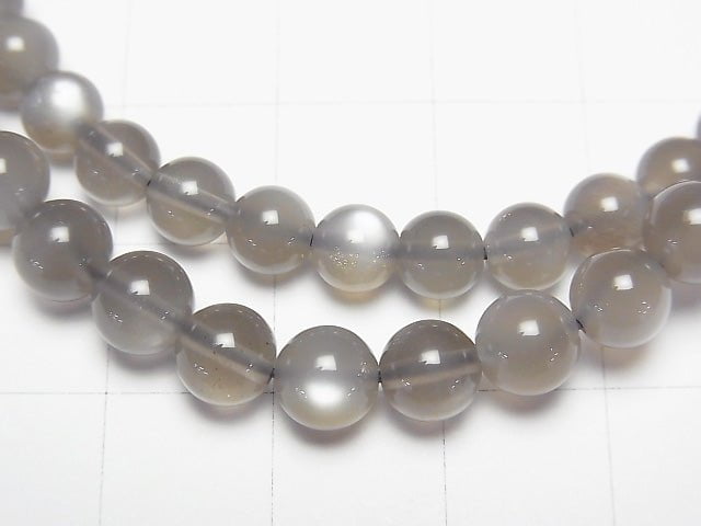 [Video] Gray Moonstone AAA Round 6mm Bracelet