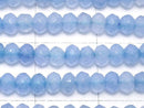 Blue Color Jade Faceted Button Rondelle 3 x 3 x 2 mm 1strand beads (aprx.13 inch / 33 cm)