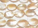 [Video]Mother of Pearl MOP Beige Oval 14x10mm 1strand beads (aprx.15inch/37cm)