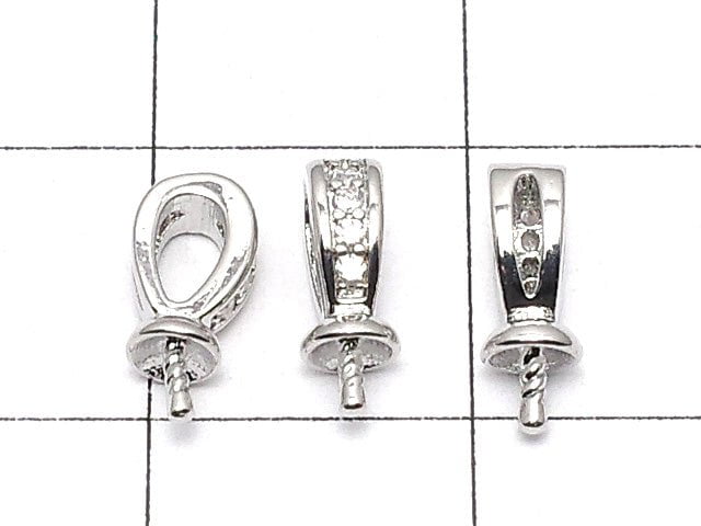 Metal Parts with Bail Screw Eye Silver Color (with CZ) 3pcs $3.79!