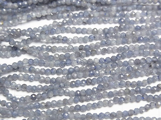 [Video]High Quality! Sri Lanka Sapphire AA Faceted Round 2mm 1strand beads (aprx.15inch/37cm)