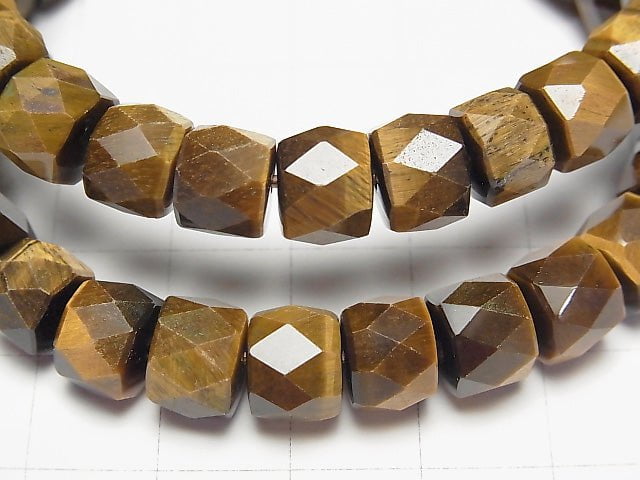 1strand $19.99! High Quality! Yellow Tiger's Eye AAA - Faceted Button Roundel 9 x 6 x 8 mm 1strand (Bracelet)
