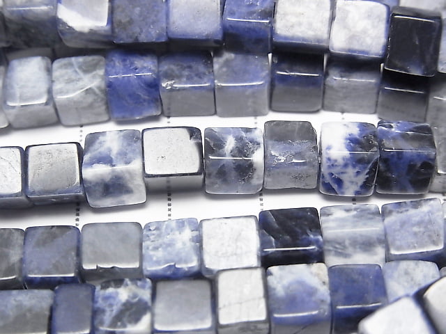 1strand $7.79! Sodalite AA+ Cube 6x6x6mm 1strand beads (aprx.15inch/37cm)