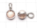 Meteorite (Muonionalusta) Pendant Round 8mm Pink Gold Silver925