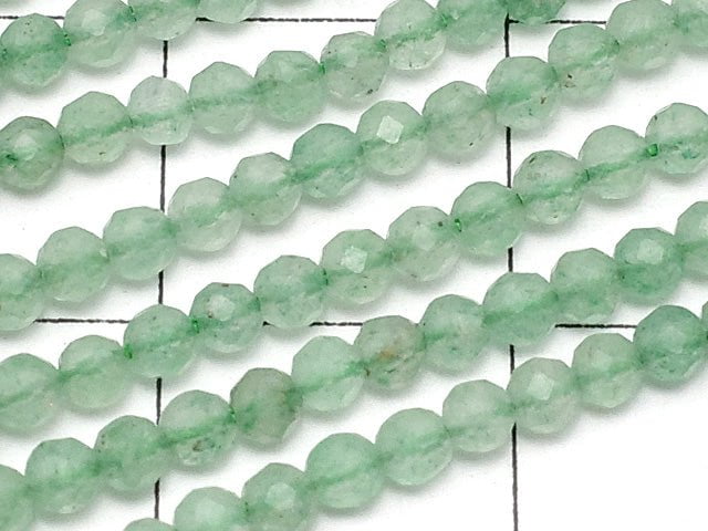 [Video] High Quality! Green Aventurine Faceted Round 2mm 1strand beads (aprx.15inch / 37cm)