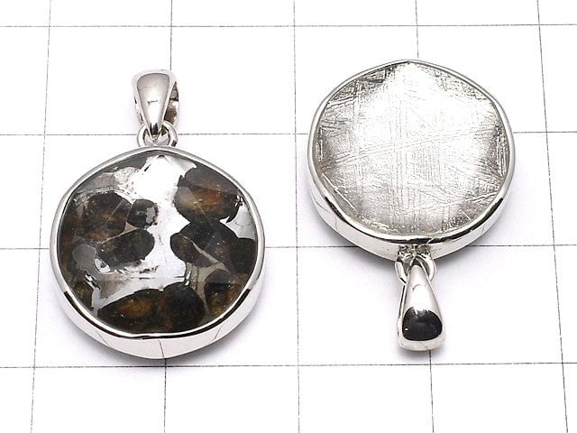 [Video]Kenya Sericho Pallasite Meteorite xMeteorite Pendant 17mm Silver925