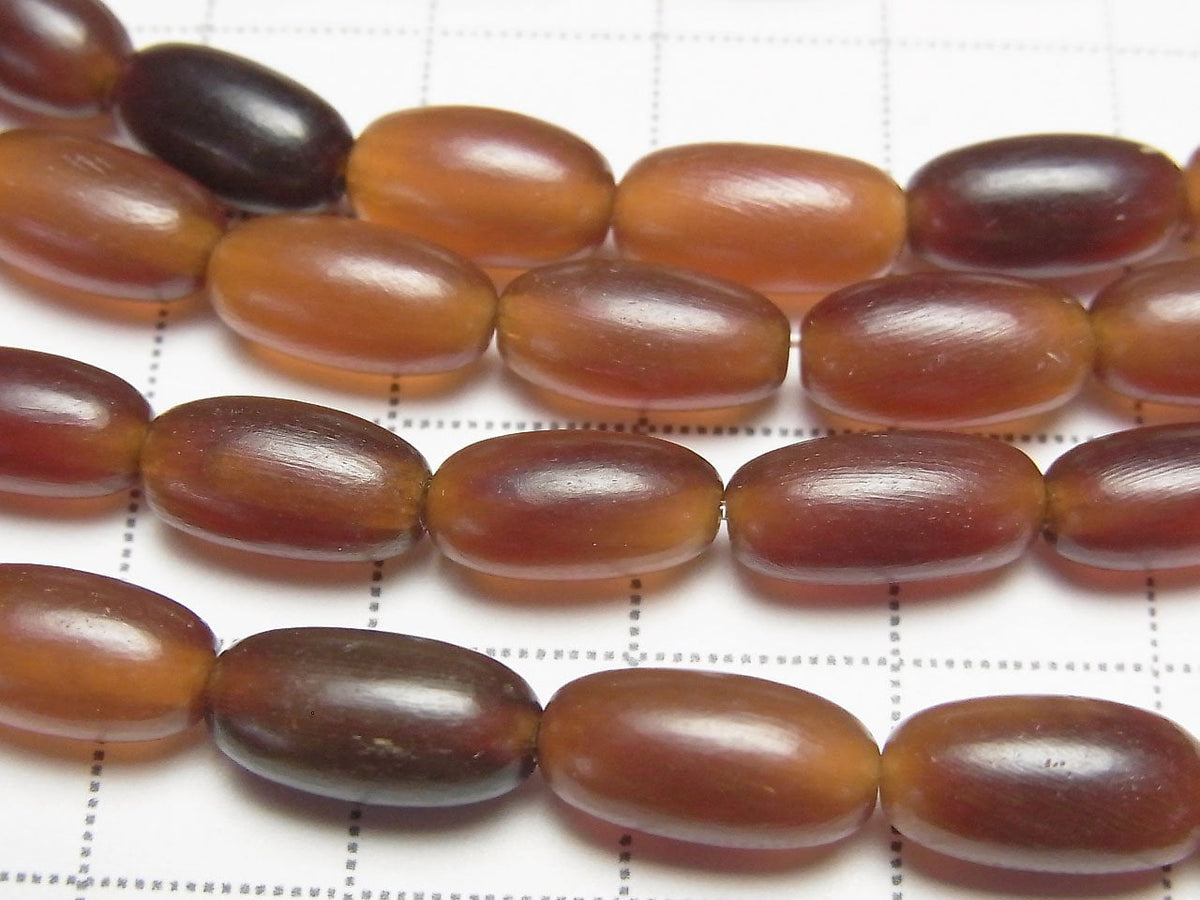 Buffalo Horn Reis 12x6x6mm Braun 1strang Perlen (ca. 15 Zoll / 38 cm)