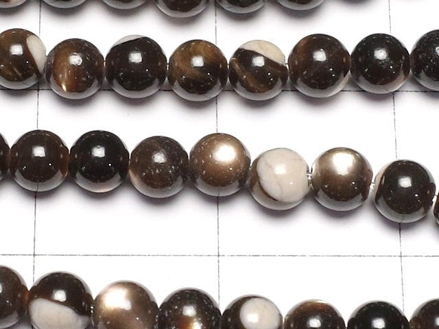 [Video]  Mother of Pearl MOP Brown Round 3mm 1strand beads (aprx.15inch / 38cm)