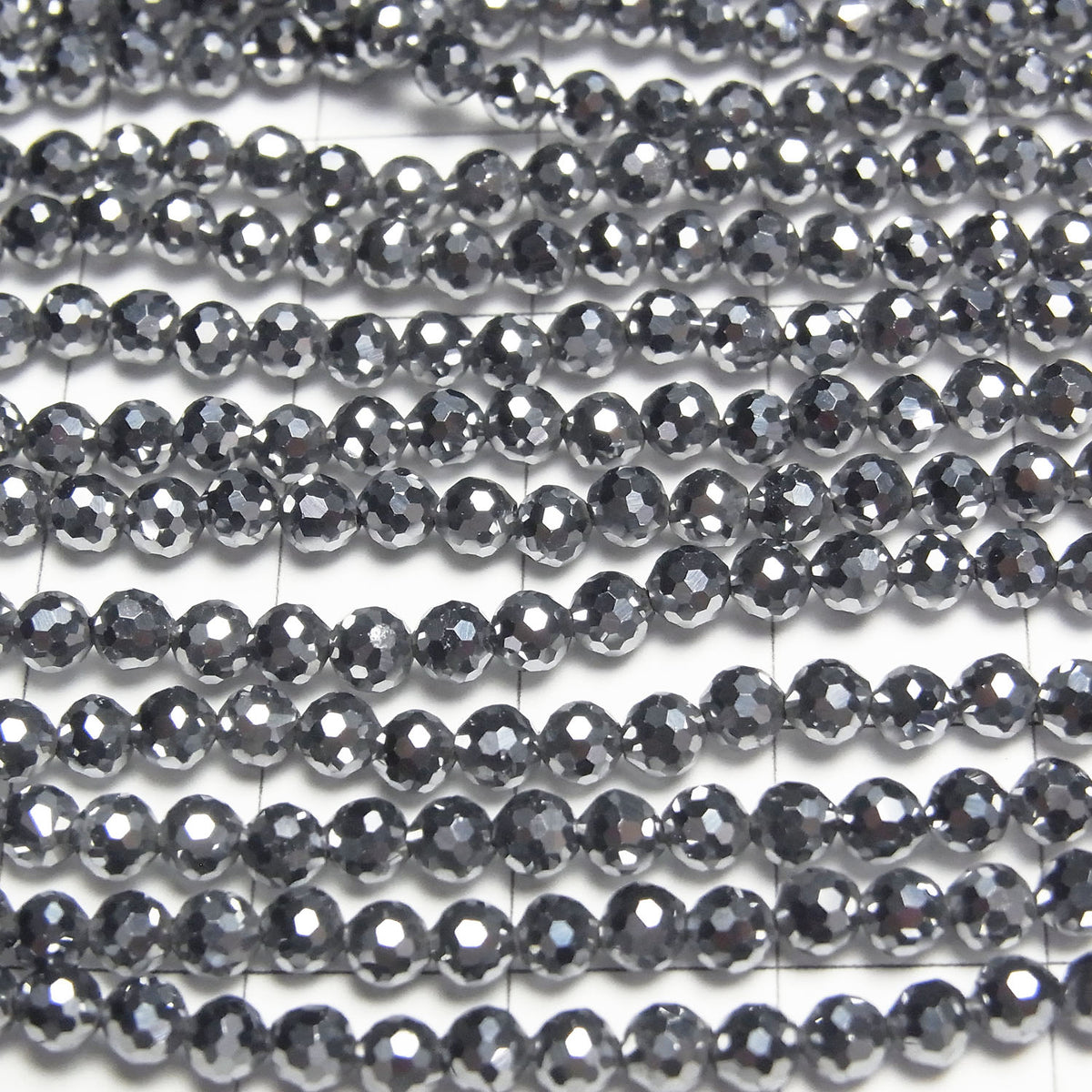 Haute qualité ! 2pcs 8,79 $ ! Perles Terahertz rondes à 128 facettes 3 mm 1 fil (environ 15 pouces/36 cm)