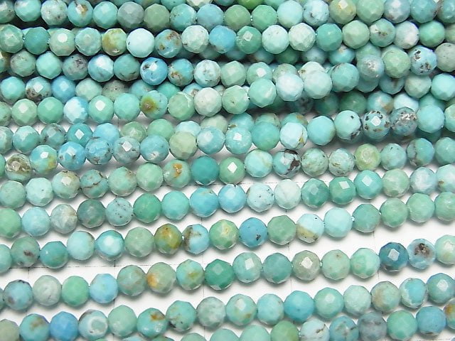 [Video] High Quality!  Turquoise AA++ Faceted Round 3mm  1strand beads (aprx.15inch/37cm)