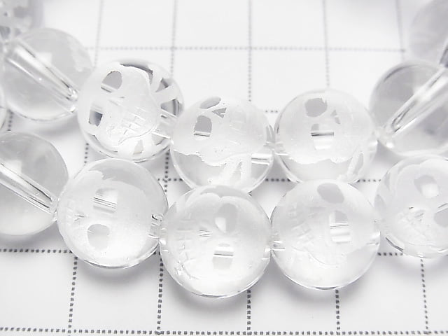 [Video] Skull's Carved! Crystal AAA Round 10mm,12mm,14mm Half chain/Bracelet