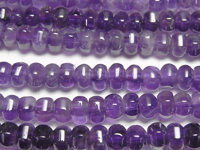Amethyst AA++ 6Faceted Faceted Button Roundel 6x6x4mm half or 1strand beads (aprx.15inch/38cm)