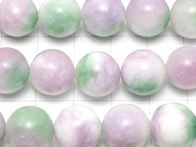 Purple x Green Jade Round 12mm 1strand beads (aprx.15inch / 38cm)