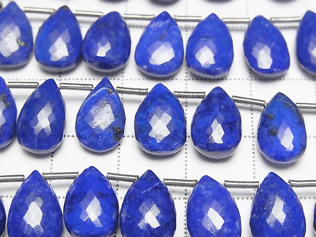 [Video] High Quality Lapislazuli AAA- Pear shape Faceted Briolette 12x8mm half or 1strand (8pcs)