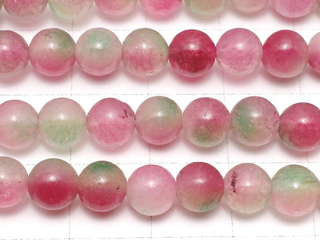 Red & Green Jade Round 6mm 1strand beads (aprx.15inch / 36cm)