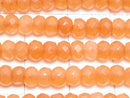 [Video] Orange Color Jade Faceted Button Rondelle 4 x 4 x 3 mm 1 strand beads (aprx. 13 inch / 32 cm)