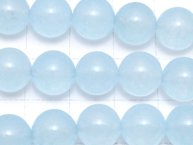 Light Blue Color Jade (Clear Type) Round 10mm 1strand beads (aprx.15inch / 37cm)